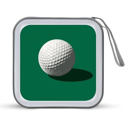 Simple Golf Ball on Green CD Case DVD Storage Case Portable for Car Home Travel
