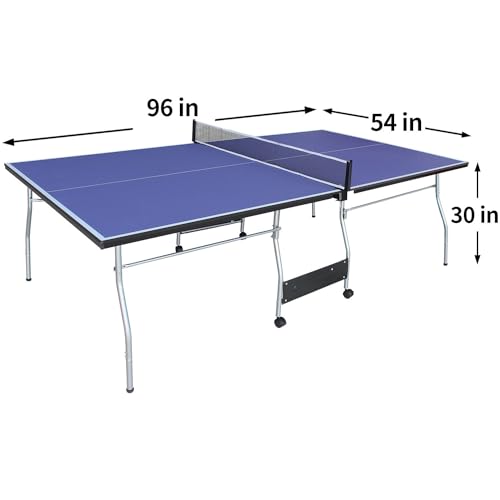 Table Tennis Table 4.5 FT / 6 FT / 8 FT / 9 FT Foldable Portable Ping Pong Table with 2 Table Tennis Paddles 3 Balls and Net for Indoor Outdoor Games - size: 8FT, style: Style-C1
