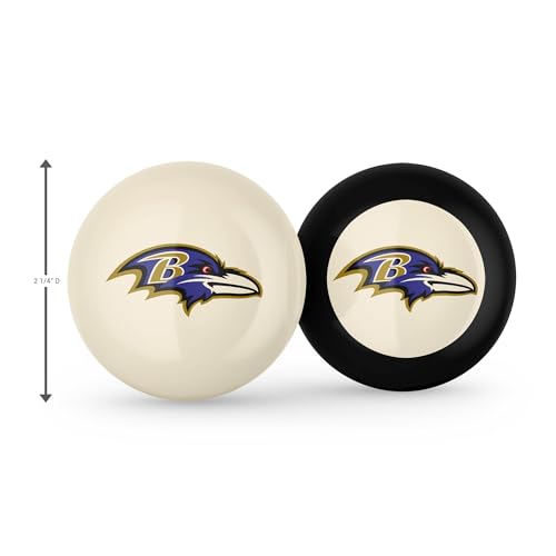 Imperial NFL Logo Cue Ball & 8 Ball Combo Set - color: Baltimore Ravens, White