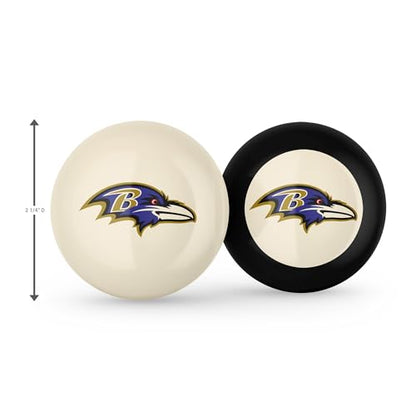Imperial NFL Logo Cue Ball & 8 Ball Combo Set - color: Baltimore Ravens, White