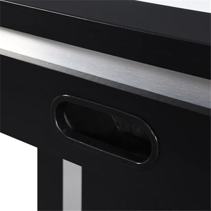 Pemberley Row Contemporary Wood Air Hockey Table, Black Finish, Dual Scoreboards, Includes Pucks & Pushers, Sturdy Wide-Leg Design for Game Rooms