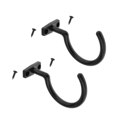 2pcs Billiard Table Bridge Stick Hooks Billiard Pool Cue Accessory Ball Rack Hooks with Mounting Screws (Black) - color: Black