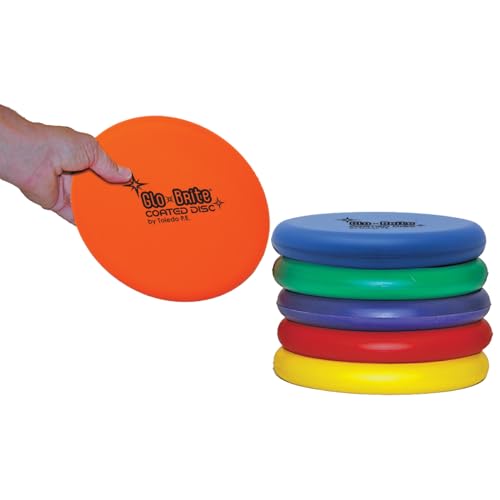 Glo-Bright Coated Foam Frisbee Flying Discs for Ages 12 Through Adult (Set of 6)