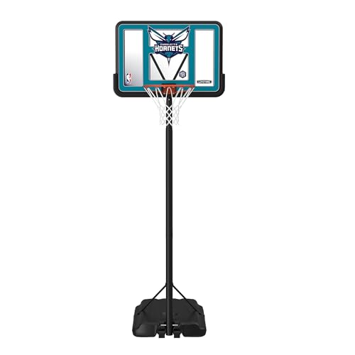 Lifetime NBA Charlotte Hornets Portable Basketball Hoop, Adjustable Height 7.5-10 Ft, 44 Inch Shatterproof Fusion Backboard, Base with Wheels - color: Charlotte Hornets