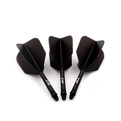 CUESOUL ROST Integrated Dart Flight and Shafts Meduim/Small/Large - color: Solid Black, size: Size S-21mm