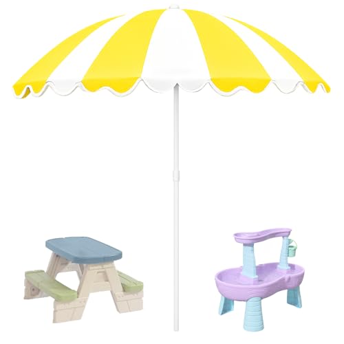 Water Table Umbrella, UV Protection Beach & Picnic Table Umbrella, Heavy Duty Portable Outdoor Shade for Sand Play, Camping, Garden & Backyard. - color: Yellow-Umbrella