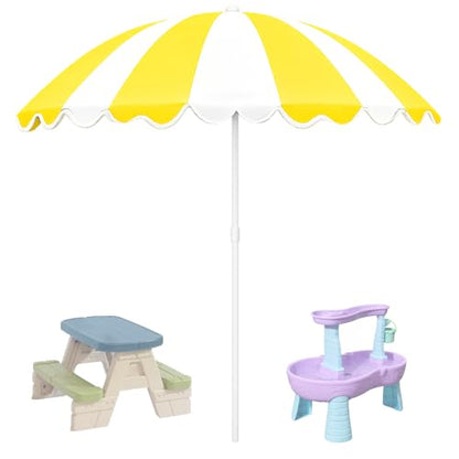 Water Table Umbrella, UV Protection Beach & Picnic Table Umbrella, Heavy Duty Portable Outdoor Shade for Sand Play, Camping, Garden & Backyard. - color: Yellow-Umbrella