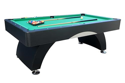 84" Pool Table with Automatic Ball Return, 7 ft Pool Table with Arched Design Legs, Billiard Tables Set for Family Game Room, Rrec Room, Club, Kids Adults, Green