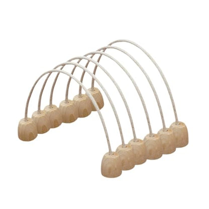 Yiju 6 Pieces Croquet Hoops Arched Wickets with Wooden Base Sturdy Sensory Training for Families Backyard Kids Outdoor Indoor Game