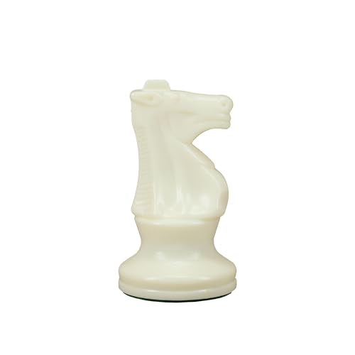 WE Games Replacement Staunton Chess Piece - Light Knight, Heavy Weighted Tournament Style Plastic Piece with Felt Bottom - Single Replacement for Classic or Decorative Chess Sets - color: White Knight