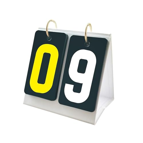 Sports Scoreboard 2 Digit Flip Number Portable Tabletop Scorekeeper PVC Material Water Resistant Suitable for Basketball Football Soccer Table Tennis