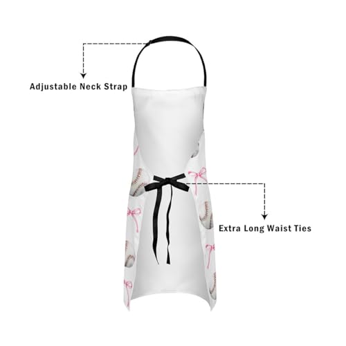 Manfei Blue Bowknot Kids Kitchen Apron - color: Red White