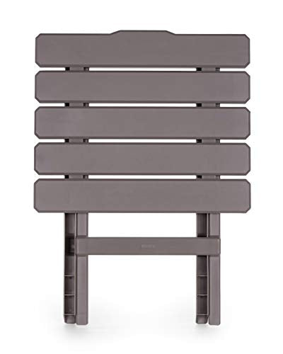 Camco Adirondack Style Folding Plastic Large Table with Footrest Design and Easy to Setup Construction for Indoor or Outdoor Use, Taupe