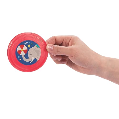 Fun Express Mini Carnival Flying Discs - Toys for Parties, Events, and Outdoor Fun - Perfect for Giveaways and Goodie Bags - 72 Pieces