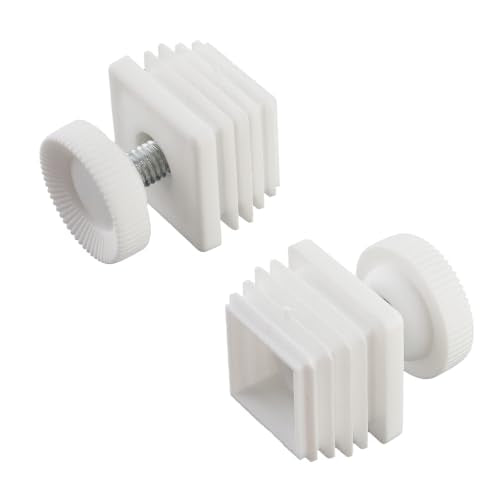 Antrader Home Office Table Desk Adjustable Leveling Feet,Plastic Metal Square Tube Insert Kit, 30mm x 30mm White, M8 Thread 28mm Base Diameter, 12 Sets - color: White,d28xm8, size: 30x30mm