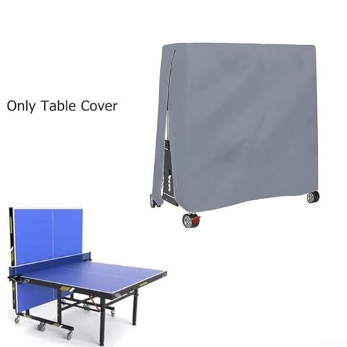 Outdoor Table Tennis Table 210D Oxford Fabric Waterproof Windproof Dustproof Protective -Weather Fit Standard Foldable Pong Tables 165 x 70 x 185 cm Gray(Gray)