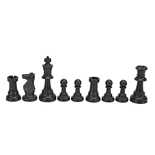 Chess Checkers Set, 42x42cm Portable Travel Board Games Folding Rubber Chessboard 32 Chess Pieces Set with Storage Bag for Adults Competition