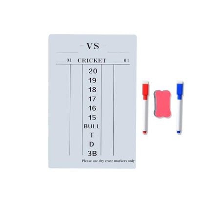 Soft & Rollable Dart Scoreboard with Dry Erase Markers and Eraser - Easy to Install and Clean - Waterproof Surface for Cricket and '01 Games - size: Small