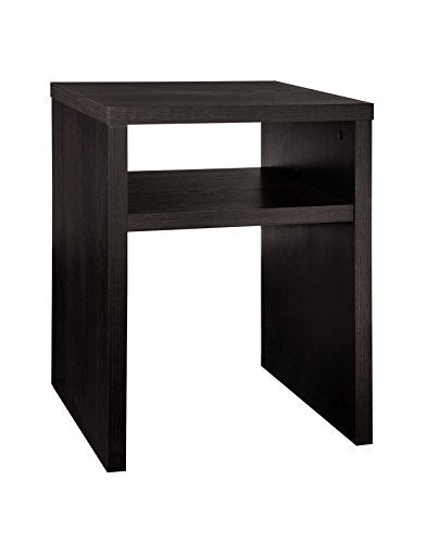 ClosetMaid 1666 2-Tier Square End Table with Storage Shelf, Black Walnut - color: Black Walnut, style: End Table