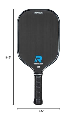 Ronbus R1/R3 Pulsar Thermoformed Raw Toray T700 Carbon Fiber Pickleball Paddle with 16 mm Polypropylene Honeycomb Core - style: R3 Pulsar