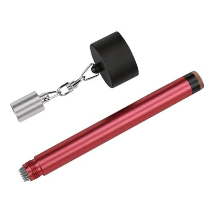 LAKE OF FIRE Pool Cue Chalk Holder – 2-in-1 Billiard Accessory with Pool Chalk Holder & Cue Tip Tool - color: Red, style: Round