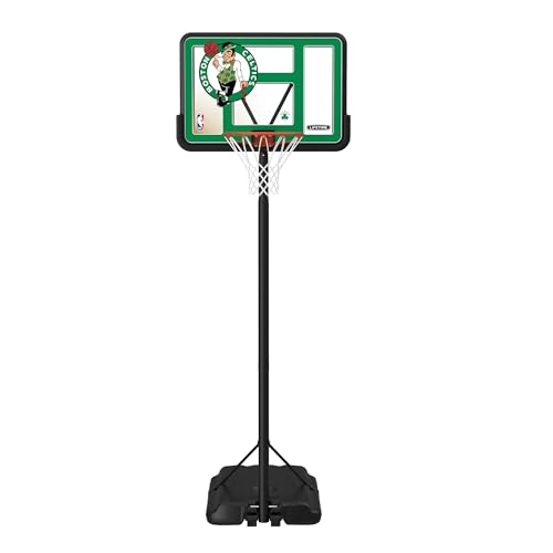 Lifetime NBA Boston Celtics Portable Basketball Hoop, Adjustable Height 7.5-10 Ft, 44 Inch Shatterproof Fusion Backboard, Base with Wheels - color: Boston Celtics
