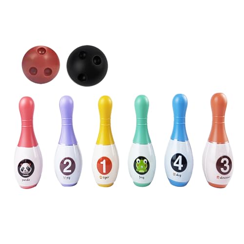 ciciglow Kids Bowling Set Enhance Coordination Skills Improve Motor Abilities Indoor Activity for Children, Plastic Material