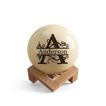 Lam Hub Fong Custom Engraved Name Cue Ball, Billiards Cue Ball – Personalized Pool Ball Pool Table Accessory, Gift for Dad Husband Billiards Player, Father's Day Wedding Birthday