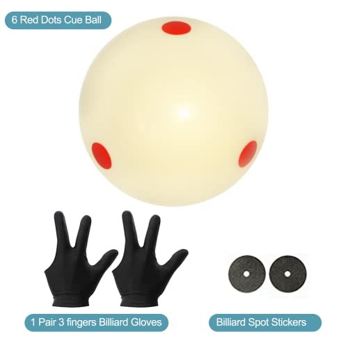 Pro-Cup Pool Cue Ball 2-1/4 Inch,Standard Pool Ball Billiard Cue Ball with 6 Red Dots,Pool Table Accessories for Billiards Game - color: Red dots cue ballx1pcs