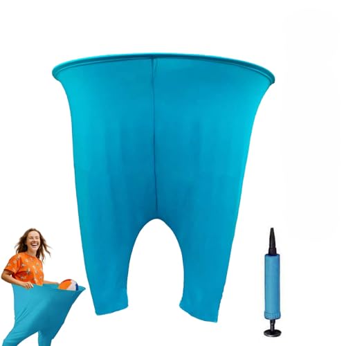 Granny Pants Yard Game Set Giant Outdoor Party Activity for Kids and Adults, Big Pants Ball Catching Set with 4 Balloons and Pump, Funny Lawn Activity, Ring Toss Games (Blue) - color: Blue