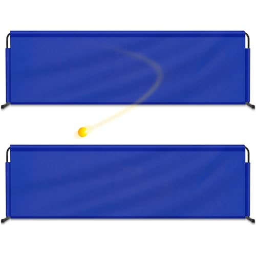 2 Pcs 92" x 27.5" Table Tennis Baffle Barrier Table Tennis Field Fence 420d Oxford Cloth Court Surround Barrier Block for Quicker and Easier Pick Up - color: Blue