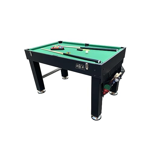 KICK Morpheus 55" 5-in-1 Multi-Game Table – Foosball, Billiards/Pool, Ping Pong, Glide Hockey, and Basketball - color: Black