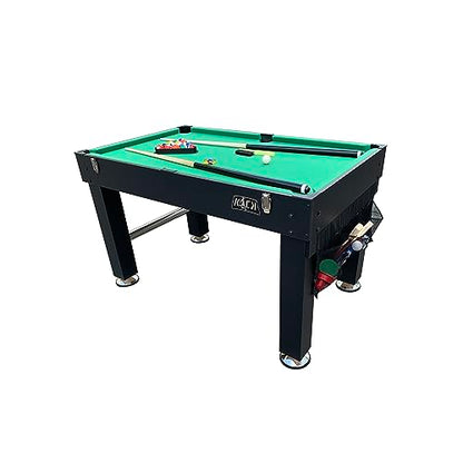 KICK Morpheus 55" 5-in-1 Multi-Game Table – Foosball, Billiards/Pool, Ping Pong, Glide Hockey, and Basketball - color: Black
