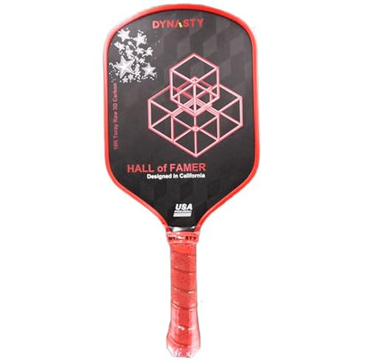 Dynasty Heavyweight/Feather T700 Triple-Layer Raw Carbon Fiber + Friction Surface 16mm Aero *Gen 3.5 All-Court Power Pickleball Paddle* / Hall of Famer 18K *Control+Spin* - color: Hall of Famer 18K Red Crimson