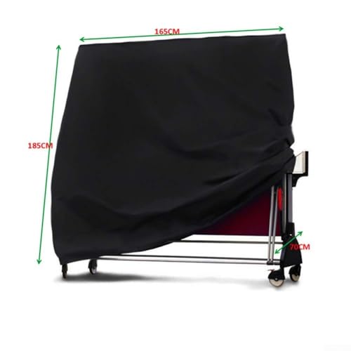 Table Tennis Table Cover, 420D Heavy Duty Waterproof Outdoor for PING Pong Table Protector With Windproof Straps, UV Rain Snow Dust Proof For Foldable Tables, Black