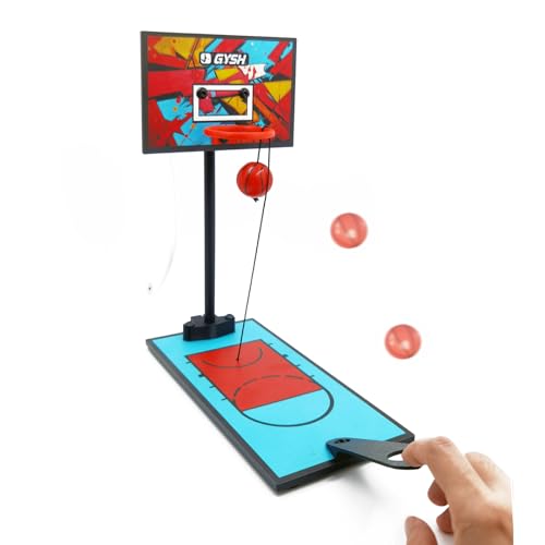 Desk Basketball Hoop,Office Mini Basketball Games,Desktop Toys,It is an Ideal Gift for Basketballer and Men's Lovers (Desk Basketball) - color: BLUE/RED
