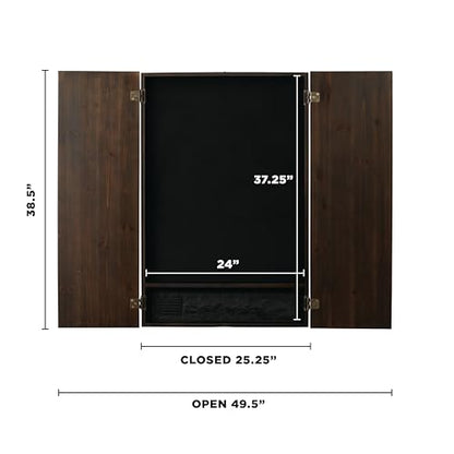 Viper Metropolitan Solid Wood Cabinet & Electronic Dartboard Play-Ready Bundle - color: Espresso, style: Elite Set
