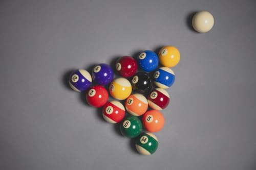 Mizerak Regulation Pool Ball Set – 2.25″ Billiard Balls – High-Gloss Finish, Inlaid Numbers, Chip & Crack Resistant Cue Ball Set