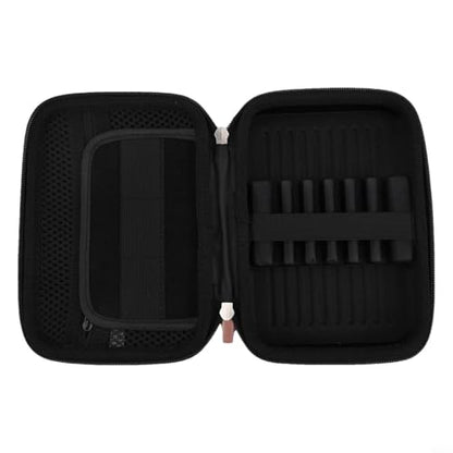 Hard EVA Darts Case with 6-Slot Organizer for Steel Tip & Soft Tip Darts, Portable Carrying Pouch with Mesh Pockets for Shafts Flights Tips Accessories, Black
