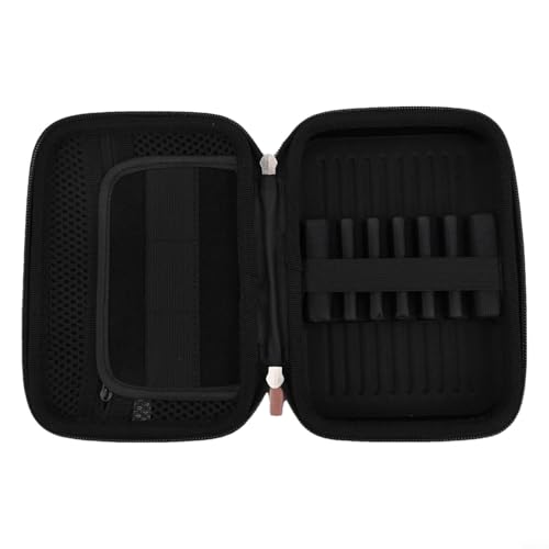 Compact Hard Shell Darts Case with Mesh Pockets, Portable Organizer Bag for 6 Darts Shafts Flights Tips Steel and Soft Tip