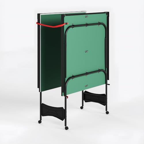 Zevemomo Table Tennis Table, Foldable Ping Pong Tables w/ 2 Paddles 3 Balls - color: Green