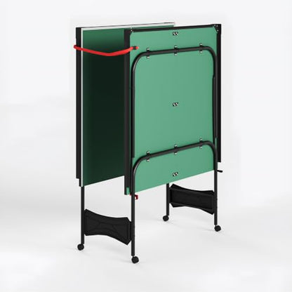 Zevemomo Table Tennis Table, Foldable Ping Pong Tables w/ 2 Paddles 3 Balls - color: Green