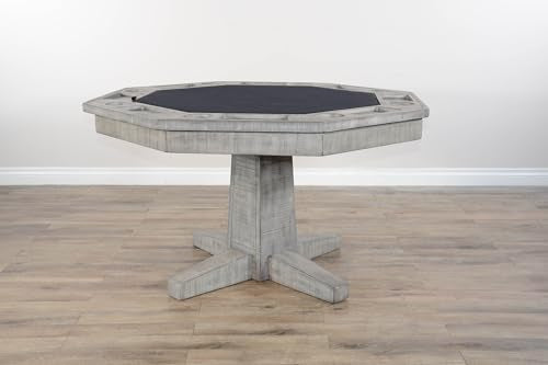 Empire USA Blaze Poker Game & Dining 2-in-1 Table (Weathered Grey Finish Table) - style: Weathered Grey finish Table
