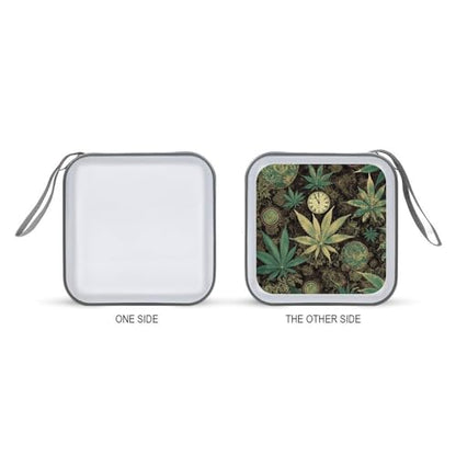 A Puff in Time Weed Marijuana Portable CD Case Holder,DVD Wallet Holder 40 Capacity CD Cases Storage DVD Book Binder for Car Home Travel - color: A Puff in Time Weed Marijuana