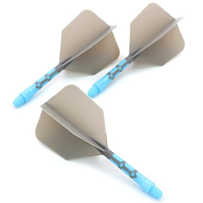 CUESOUL ROST T19 Integrated Dart Shaft and Flights Big Wing Shape Grey 28mm-Say Goodbye to Falling Dart Flight - color: with Blue Shaft