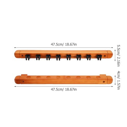 Cabilock Solid Wood Billiard Cue Rack Wall Mounted Roman Style Pool Stick Holder Space-saving Organizer for Game Rooms Lounges and Offices