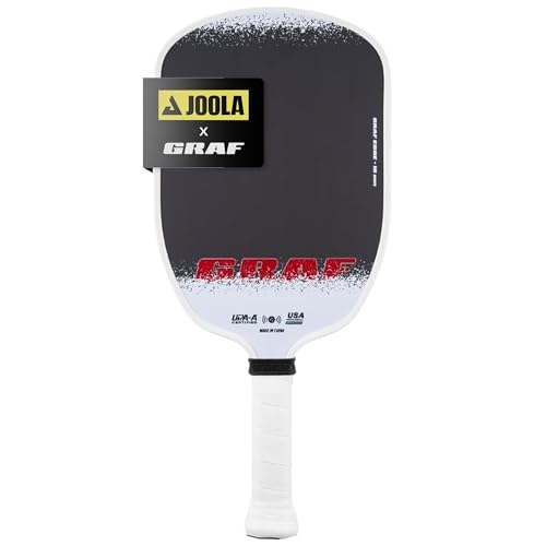 JOOLA GRAF Edge 16mm Pickleball Paddle - Carbon Fiber Pickleball Racket for Increased Spin & Control - Agassi Shape for Power & Precision - UPA-A Certified - USAP Approved - NFC Chip Enabled - color: Single | 16mm Carbon| GRAF Edge