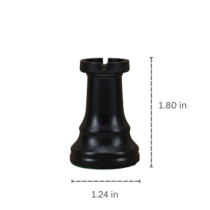 WE Games Replacement Staunton Chess Piece - Dark Rook for Tournament Chess Set, Plastic Chess Piece with Felt Bottom, Classic Design, Replacement Chess Pieces for Chess Set - color: Black Rook