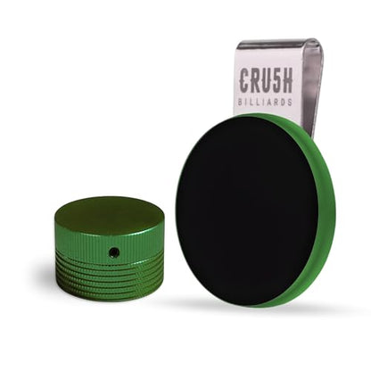 Magnetic Chalk Holder with Lid & Belt Clip – Round Billiard Pool Cue Chalk Holder with Strong Magnet, Portable Snooker Chalk Case for Players - color: Green