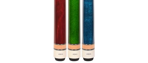 ASKA Set of Wrapless 2-Piece Billiard Pool Cue Sticks L3, 58" Hard Rock Canadian Maple, 13mm Hard Leather Tip, Mixed Weights and Colors - style: Set of 3 Sticks